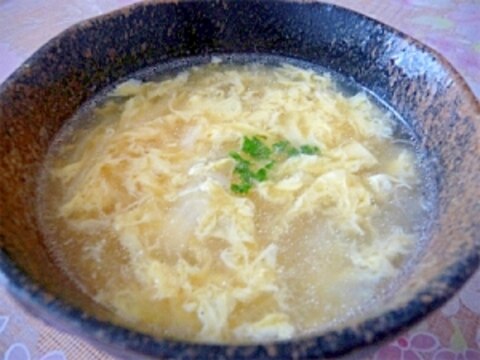 お肉の茹で汁で作る★簡単卵スープ